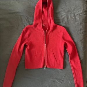Red zipped cardigan in great shape
